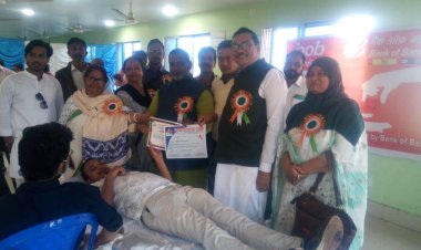 नगर निगम एवं बैंक ऑफ़ बड़ोदरा की संयुक्त रक्तदान शिविर