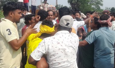 अवैध बालू ट्रक से 10 दिन में दो मौतें, ग्रामीणों का प्रदर्शन, पथराव, पुलिस के साथ धक्का- मुक्की