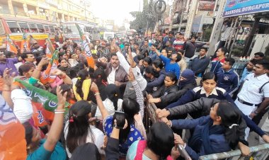 संदेश खली की घटना के विरोध में भाजपा का पथावरोध