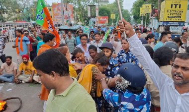 विधायक अग्निमित्रा विधानसभा से निलंबित, भाजपाईयों का प्रदर्शन, पुलिस के साथ धक्का-मुक्की