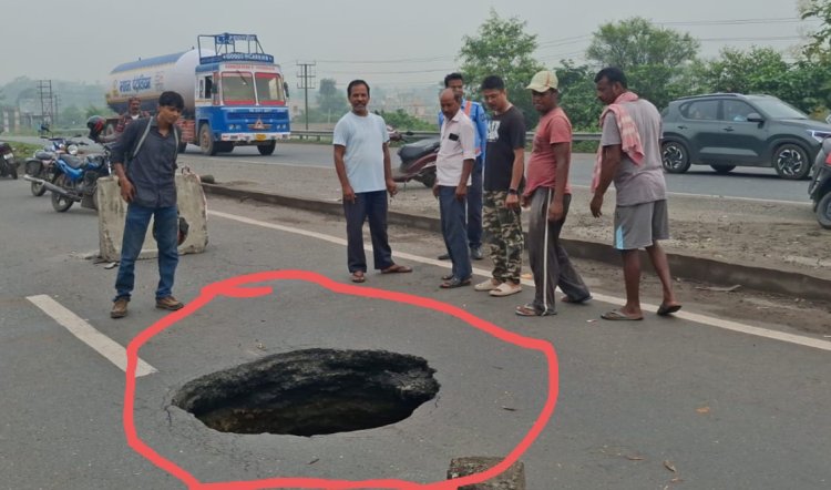 कोलकाता-दिल्ली राष्ट्रीय राज्य मार्ग पर धंसान, यातायात प्रभावित