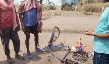 तिराट में बालू लदे डंपर की चपेट में आकर साइकिल सवार की मौत आक्रोश लोगों ने सड़क जाम कर किया प्रदर्शन